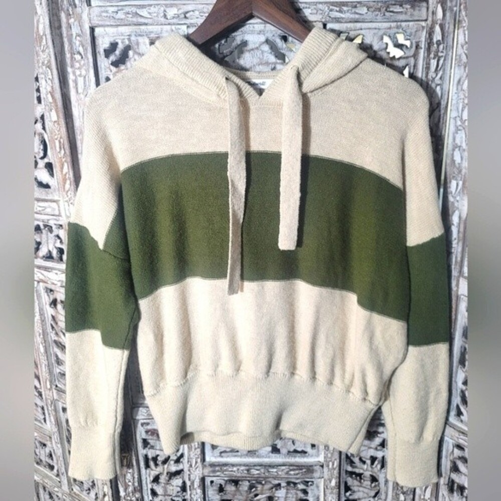 Madewell Clairview Hoodie Sweater in Colorblock Womens Size Small